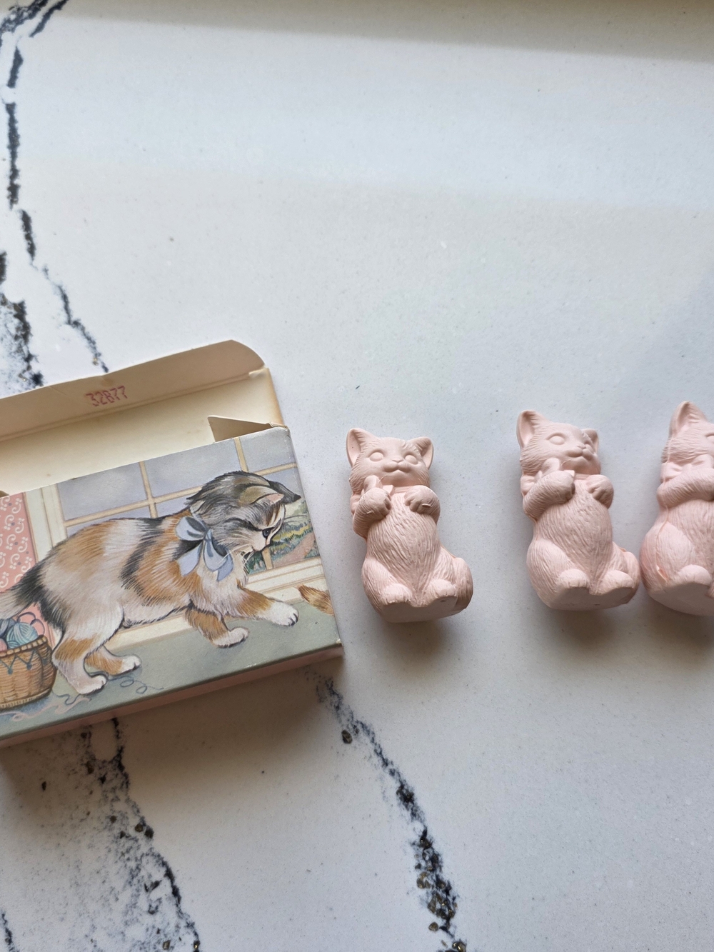 Avon Vintage 1987 Pink Kitty Tri Decorative Soaps  Figurines - Set of Three
